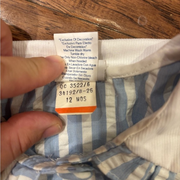 Vintage Carter’s Blue Striped Baby Romper | Size 12M - Picture 3 of 6